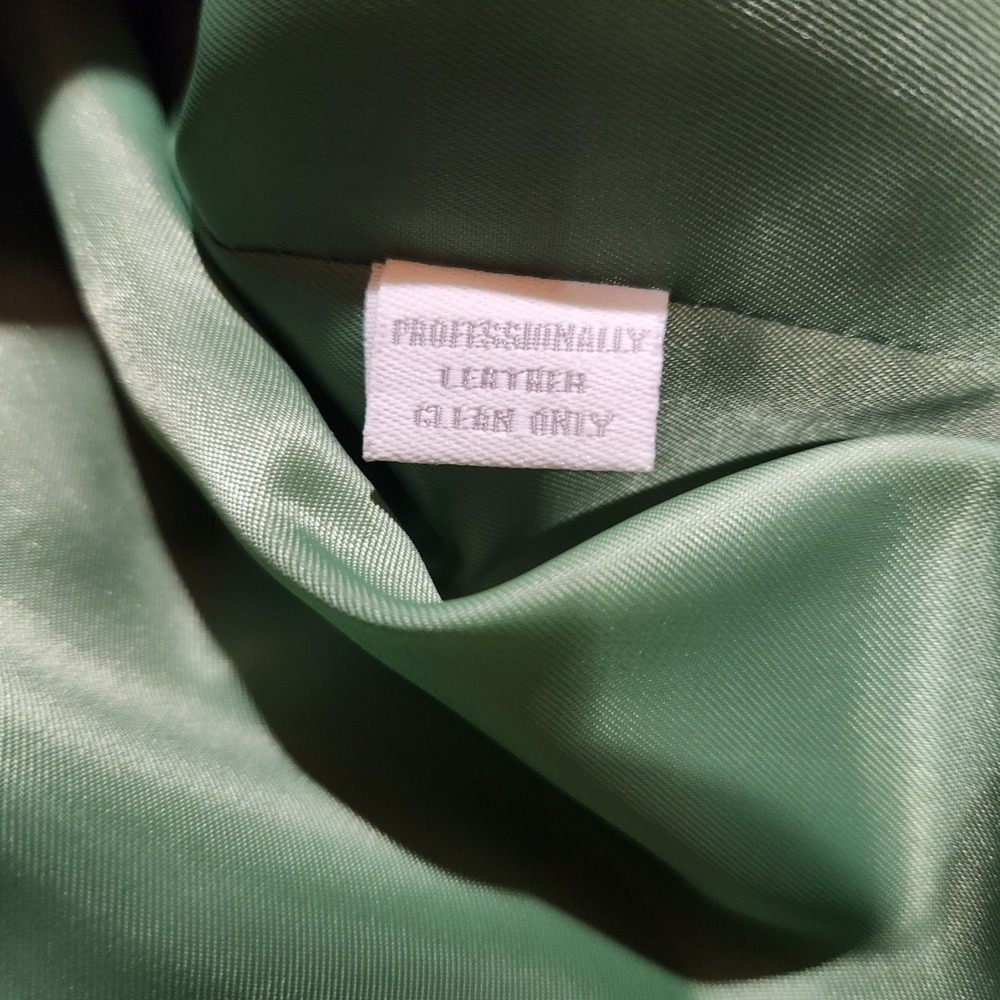 Charter Club Womens Jacket Size Small Green  Suede Leather Quilted Lined - Picture 7 of 7